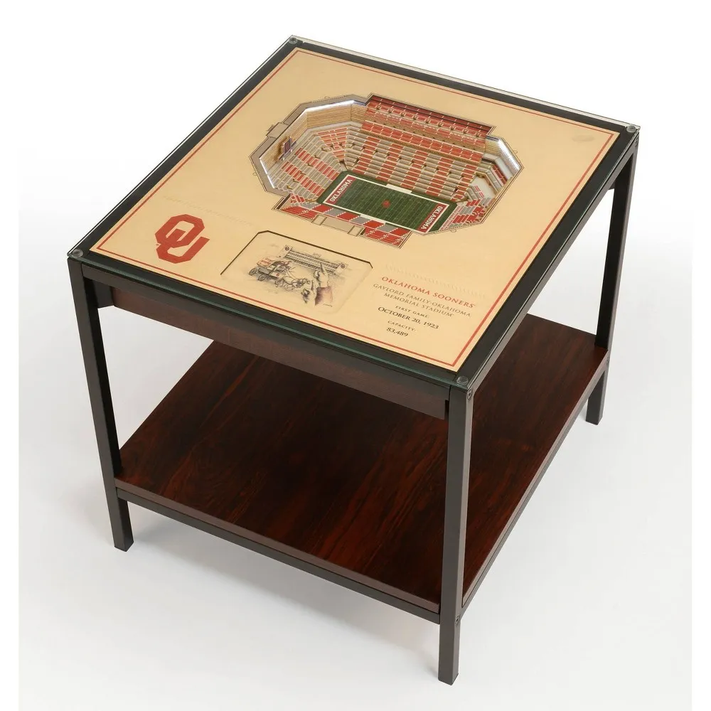 NCAA Oklahoma Sooners 25-Layer StadiumViews Lighted End Table