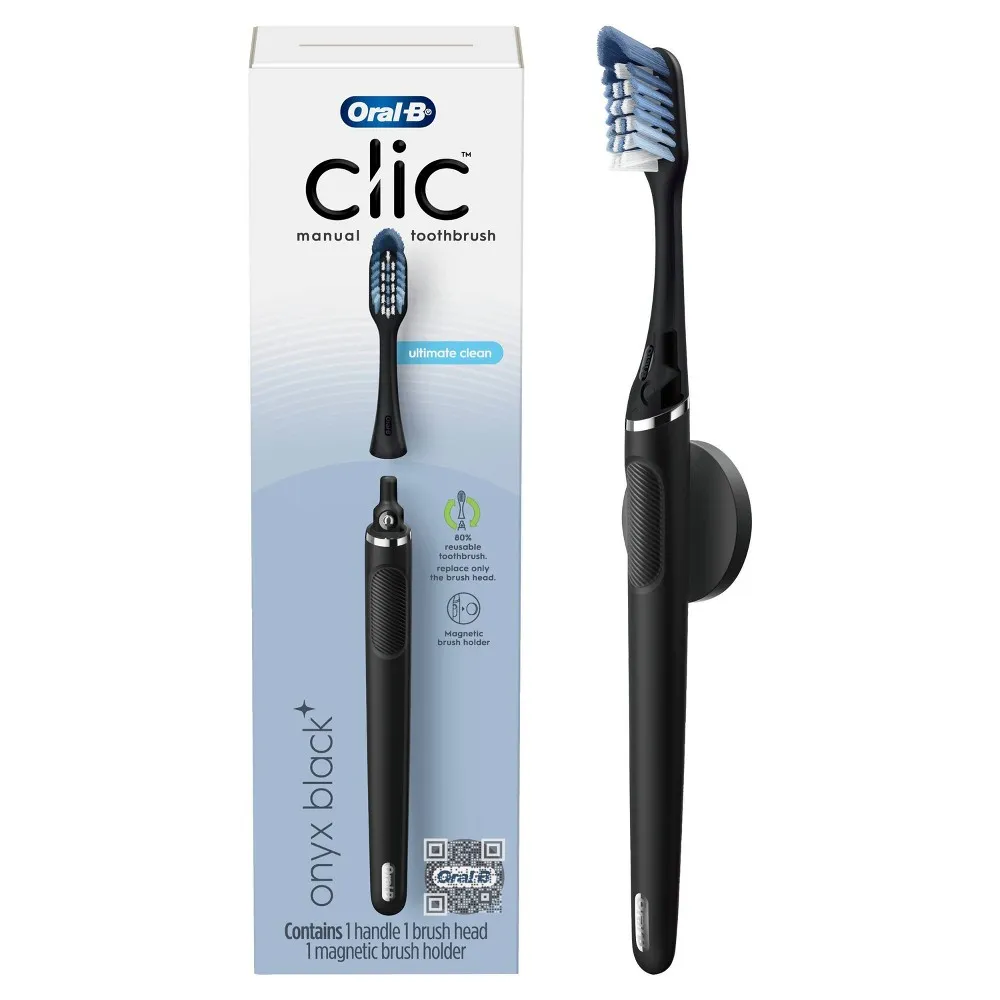 Oral-B Clic Manual Toothbrush, Matte Black | The Market Place