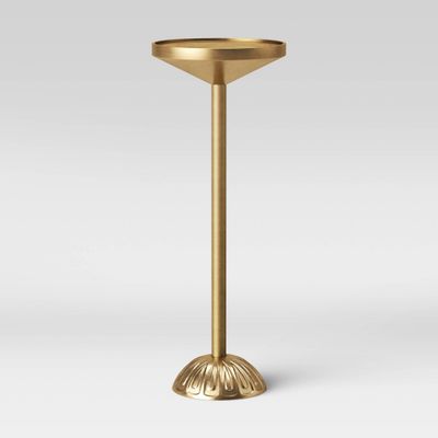 Catalana Round Figural Metal Drink Table Brass - Threshold