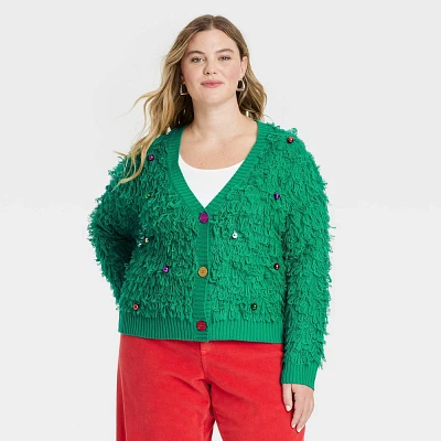 Womens Loop Christmas Festive Graphic Cardigan