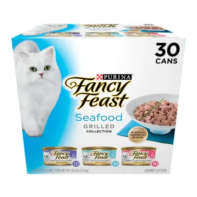 Purina Fancy Feast Variety Pack Seafood, Fish, Tuna & Salmon Wet Cat Food Cans - 3oz/30ct