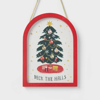 Deck the Halls Mini Wall Sign Christmas Tree Ornament - Wondershop