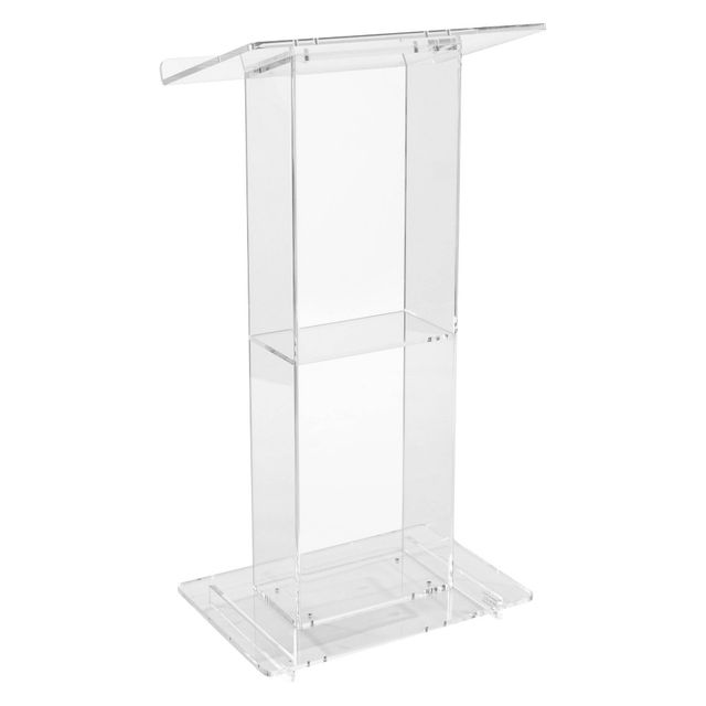 Lectern with Shelf Clear Acrylic - Hampden Furnishings