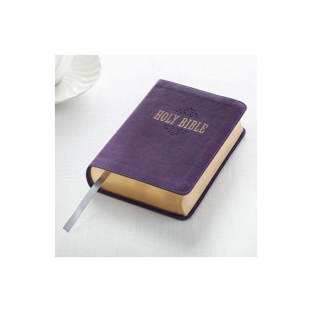 KJV Compact Large Print Lux-Leather Purple - (Leather Bound)