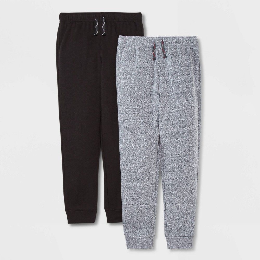 Cat & Jack Boys 2pk Fleece Jogger Sweatpants - Cat & Jack Black /Gray L |  The Market Place