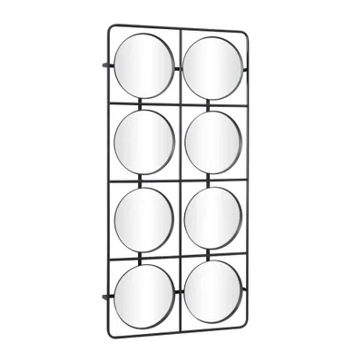 47x24 Metal Wall Mirror with Grid Frame Black - Novogratz: Modern Decorative Entryway Piece