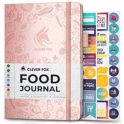 Undated Planner Food Journal 5.5x8 Rose Gold - Clever Fox: Agenda, Calendar Journal, Adult Stationery, Ribbon Marker