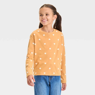 Girl Long Sleeve Heart T-Shirt