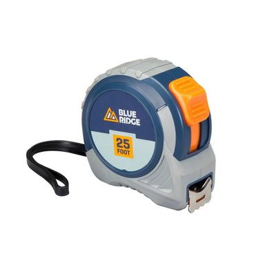 Blue Ridge Tools 25 Tape Measure: 25 ft Measuring Tape, Plastic & Steel, Rulers & Measuring Tools, 1 Year Warranty