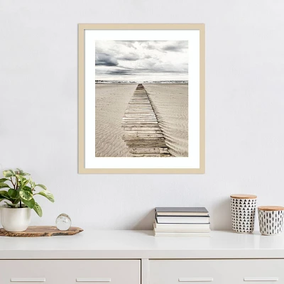 Amanti Art Sandy Beach Boardwalk by Incado Wood Framed Wall Art Print