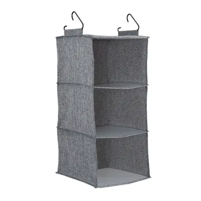 Household Essentials 3 Shelf Hanging Organizer Graphite Linen