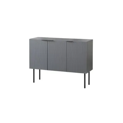 Lifestorey Russo Channel Front Sideboard : Modern Buffet Server, Adjustable Shelves, MDF & Metal