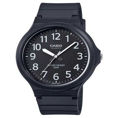 Casio Mens Super Easy Reader Watch, Black/White Dial - MW240-1BV