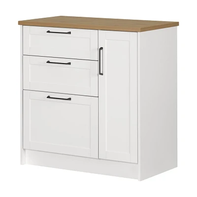 South Shore Toscano Kitchen Island White/Maple Nutmeg