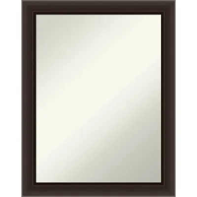 22 x 28 Non-Beveled Romano Espresso Narrow Wood Wall Mirror - Amanti Art