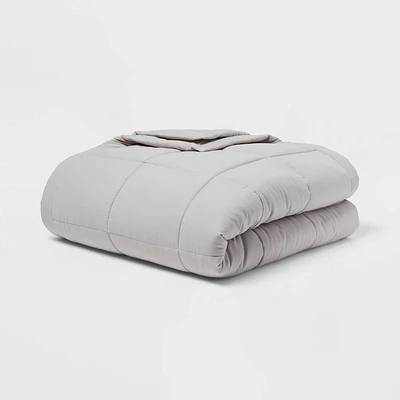 Twin/Twin Extra Long Quilted Down Alternative Bed Blanket Gray - Room Essentials: Reversible, Woven, OEKO-TEX Certified