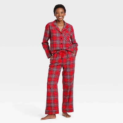 Womens Plaid Flannel Holiday Matching Family Pajama et - Wondershop Red