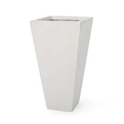 13 Wide Square Planter Cast Stone White - Christopher Knight Home