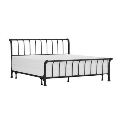 Janis Bed with Rails - Hillsdale Furniture: Contemporary Iron Sleigh, Matte Finish, Gentle Slope Design