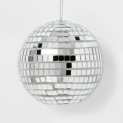 Mirrored Ball Light-up Christmas Tree Ornament Silver - Wondershop