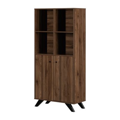 Flam Storage Unit Natural Walnut - South Shore: Scandinavian Buffet, Kitchen Armoire