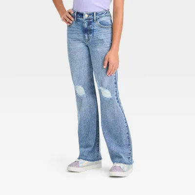 Girls High-Rise Baggy Wide Leg Jeans