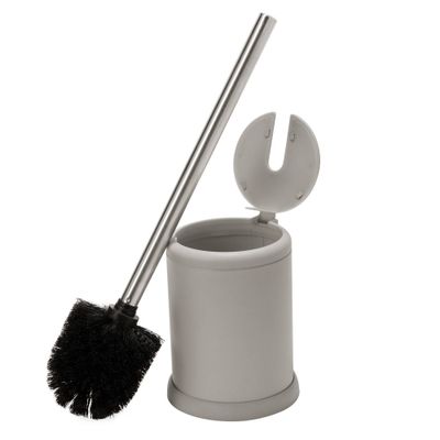 Bath Bliss Toilet Brush with Closing Lid Gray: Polypropylene & Metal, 15.4 Height, Bathroom Cleaning Accessory