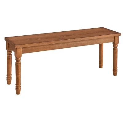 Buylateral 47.25 Burntwood Wide Dining Bench Light Brown/Driftwood