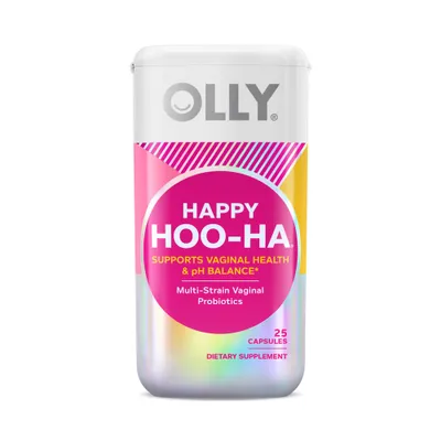 OLLY Happy Hoo-Ha Probiotic Capsules for Women Supports, Vaginal Health and pH Balance - 25ct