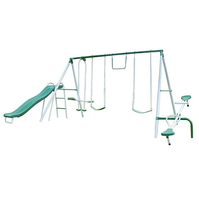 Sportspower Live Oak Metal with 6 Heavy Duty Double Wall Slide Swing Set