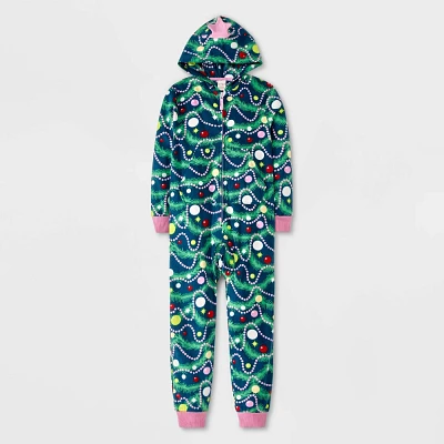 Girls Christmas Tree Union Suit