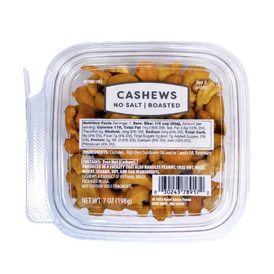 Roasted No Salt Cashews - 7oz