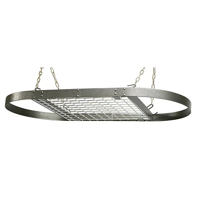 Range Kleen Hammered Gray Enameled Oval Hanging Pot Rack