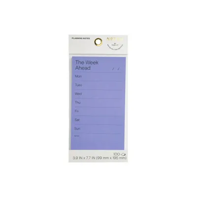 Noted by Post-it, The Week Ahead Planner Pad, Periwinkle Blue: Multicolor Memo Pad, Non-Standard Size, Matte Finish