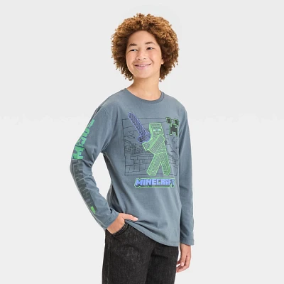 Boys Minecraft Long Sleeve Graphic T-Shirt