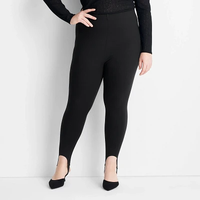 Womens High Rise Stirrup Leggings