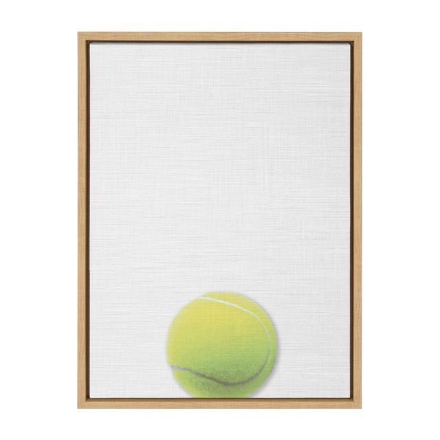 18 x 24 Sylvie Color Tennis Ball Portrait Framed Canvas Natural - DesignOvation