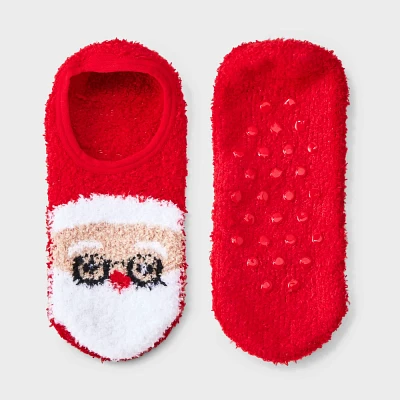 Women Santa Cozy Liner Sock with Gripper