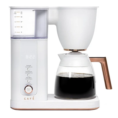 CAFE Specialty Drip Coffee Maker with Glass Carafe Matte White: GE Appliances, 40 Cup Capacity, Includes Scoop & Filters