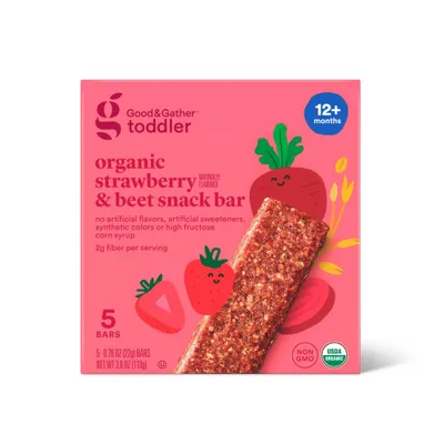 Organic Strawberry And Beet Snack Bars - 3.17oz/5ct - Good & Gather