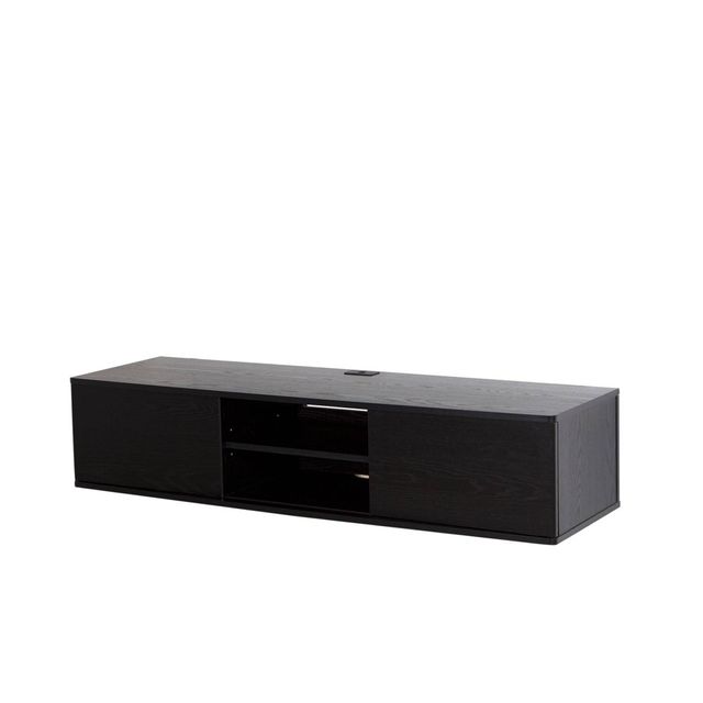 Agora Wall Mounted TV Stand for TVs up to 55 Black Oak - South Shore: Contemporary Media Console with Mount