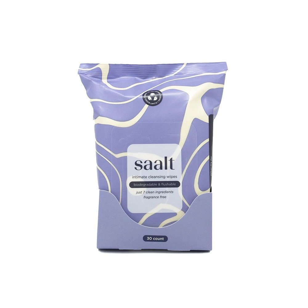 Saalt Dual Purpose Intimate and Menstrual Cup Flushable Wipes - 30ct