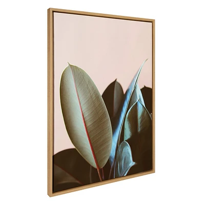 Kate & Laurel All Things Decor  Sylvie Ficus Elastica Framed Wall Art by Alicia Bock Natural Natural Plant Photography Wall Art