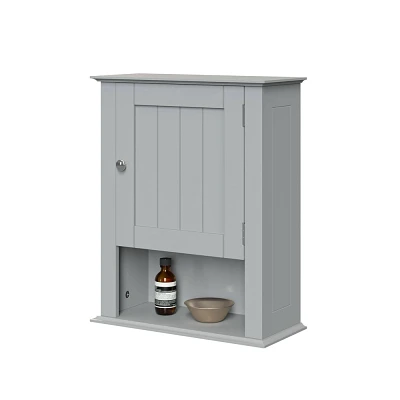 RiverRidge Home Ashland Single Door Bathroom Storage Medicine Cabinet with Open Shelves