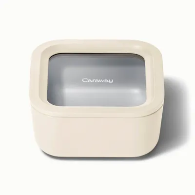 Caraway Home Small Ceramic Coated Glass Food Storage Container