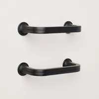 3 Classic Etched Drawer Pulls Matte Black (Set of 2): Zinc Alloy, Hearth & Hand with Magnolia Handles