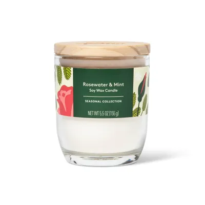 Flame Candle - Rosewater & Mint - 5.5oz - Everspring