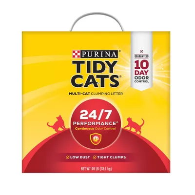 Purina Tidy Cats 24/7 Performance Clumping Cat Litter for Multi Cats - 40lbs