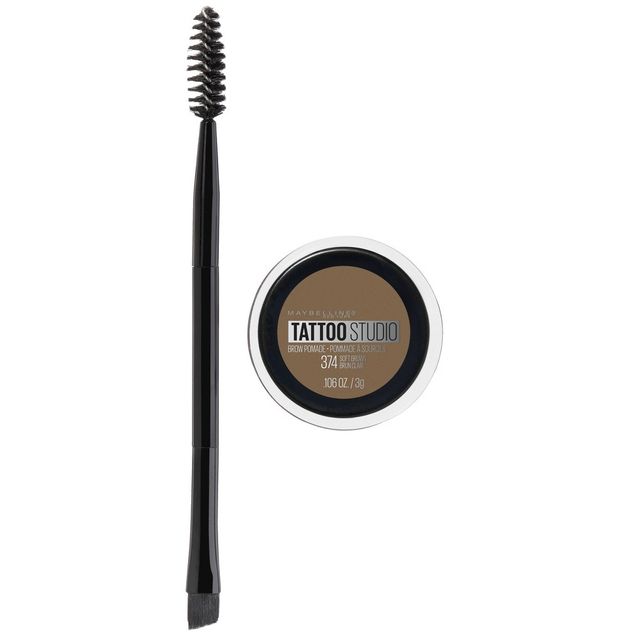 Maybelline Tattoo Studio Waterproof Brow Pomade 374 Soft Waterproof Brown - 0.11oz