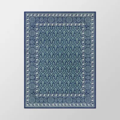 53x7 Tapestry Border Outdoor Rug Blue - Threshold